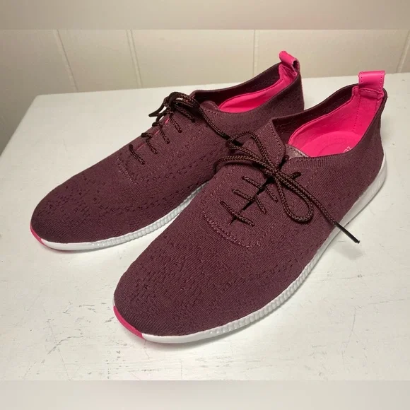 COLE HAAN ZEROGRAND Stitchlite Knit Sneakers SIZE 9 in Black Garnet - Picture 6 of 8